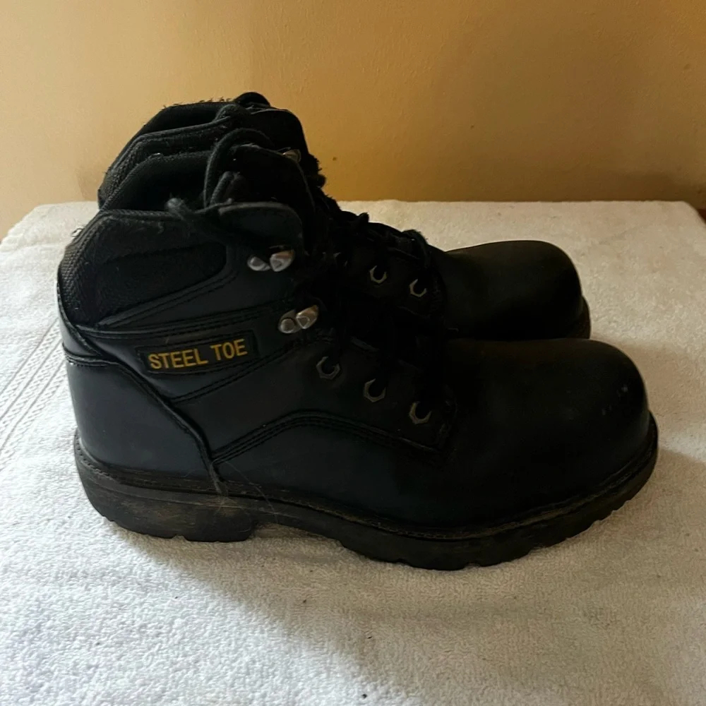 Brahma Black Steel Toe Boots Sz 9 1/2W